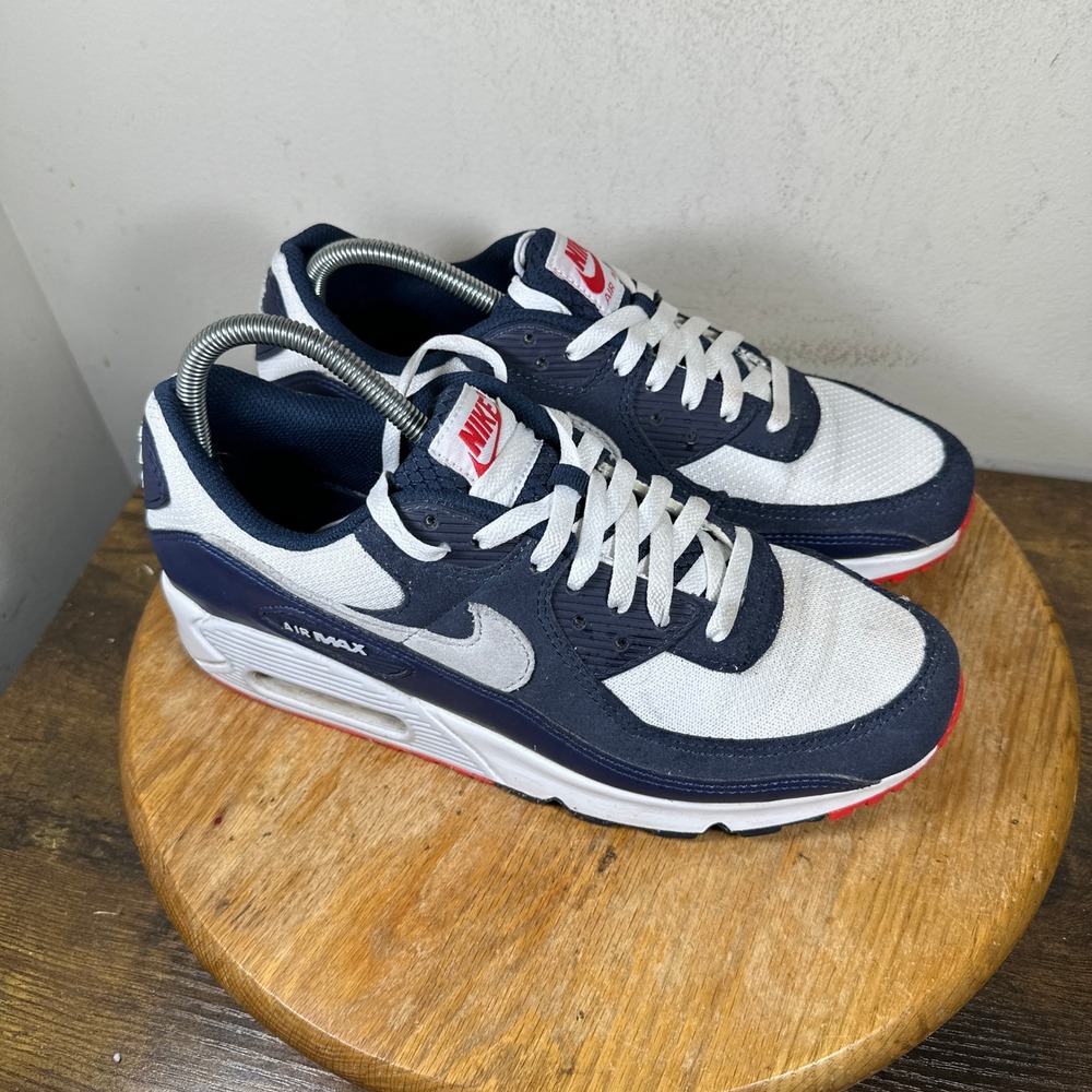 Nike Air Max 90 Midnight Navy White University Red DM0029-400 Mens 9.5 Sneaker